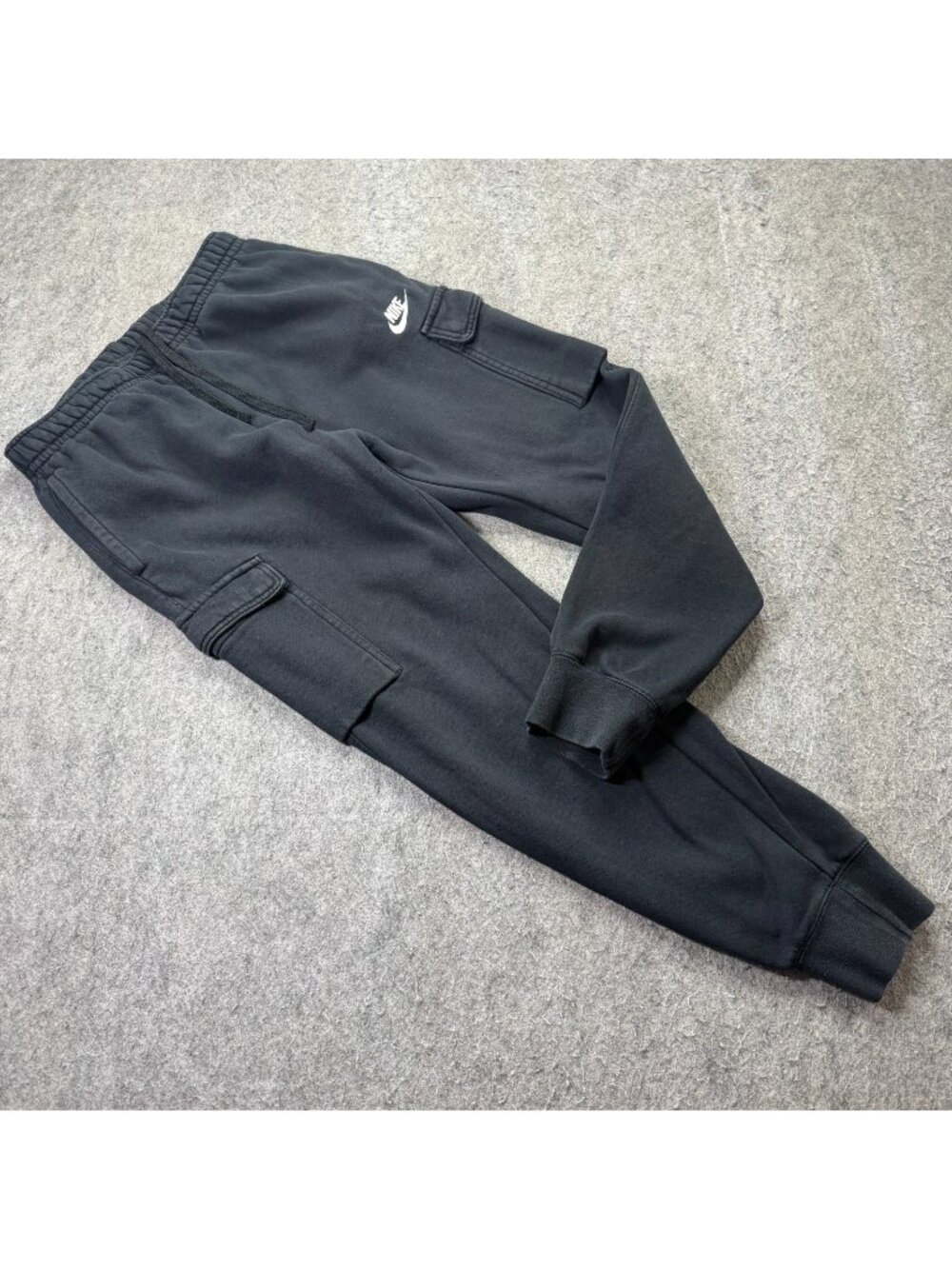 Nike Cargo Sweatpants Men S Black Sportswear Club Fleece 26" CD3129 High Rise